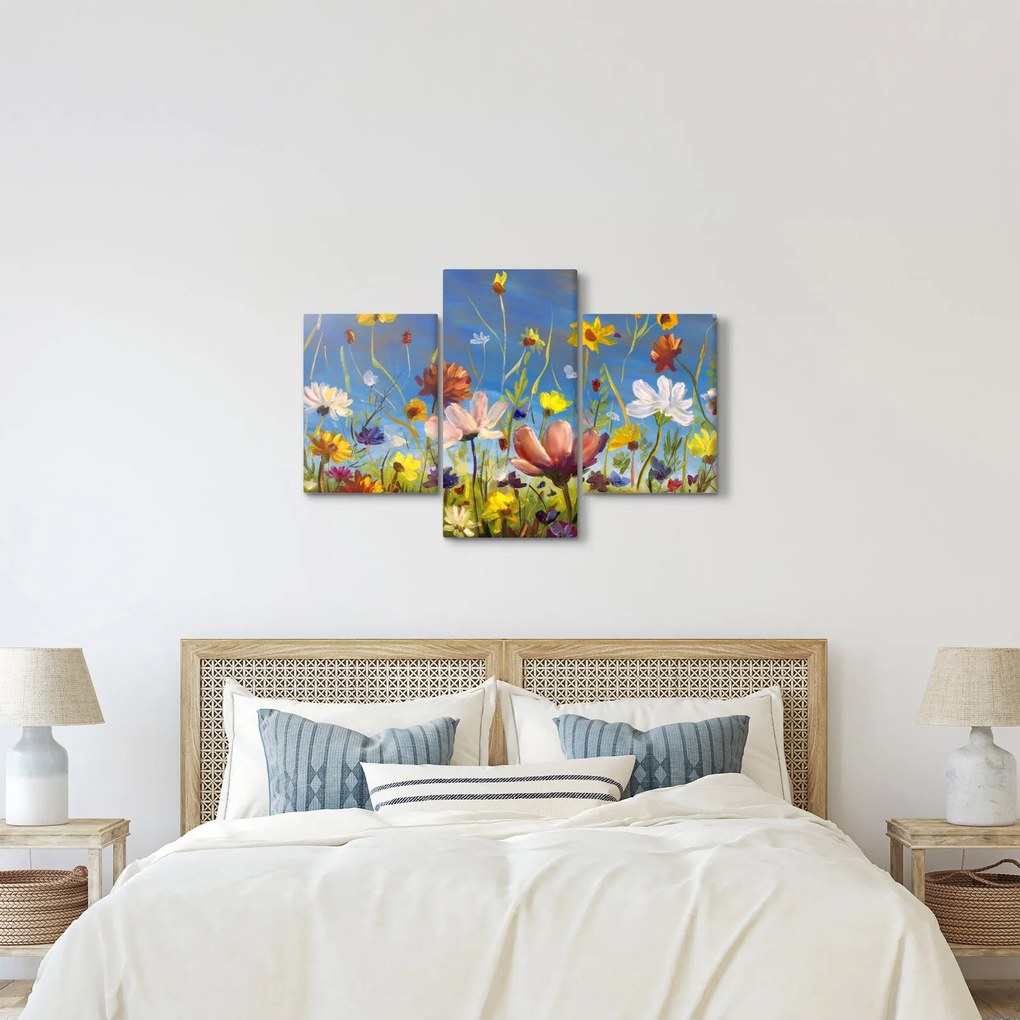 Festett kép egy virágzó rét (90x60 cm)