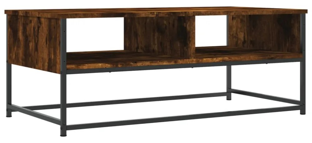 füstös tölgy színű szerelt fa dohányzóasztal 100 x 51 x 40 cm