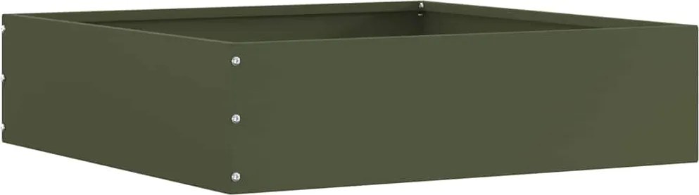 vidaXL Fűszegélyezés Oliva zöld 50 x 50 x 13 cm Acél