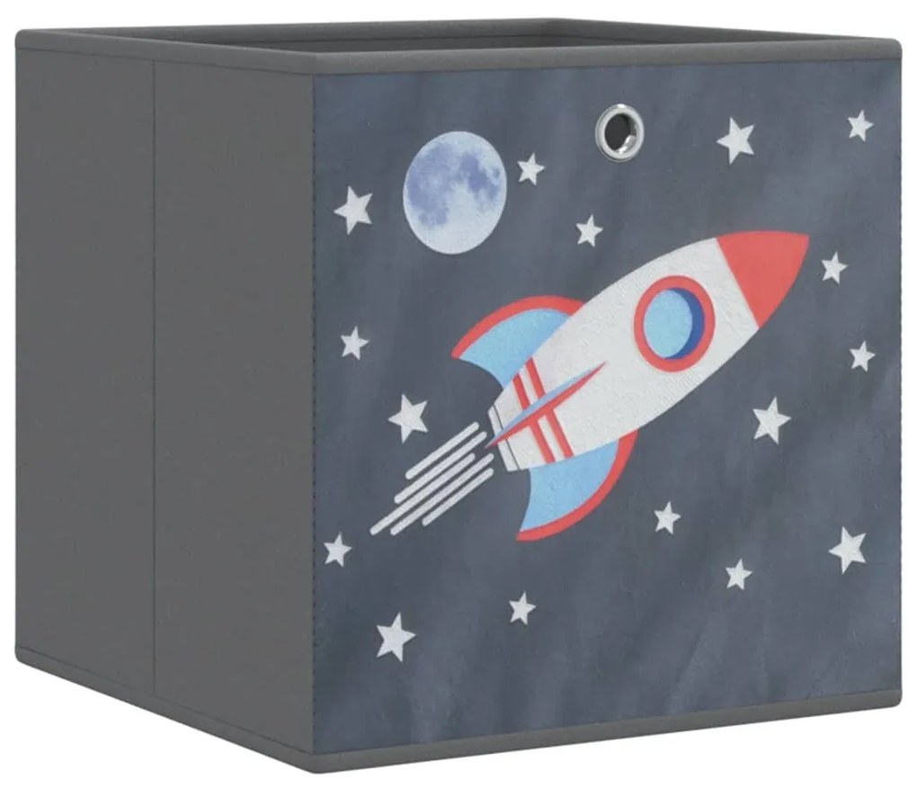 vidaXL 10 db szürke szövet összecsukható tárolódoboz 32x32x32cm