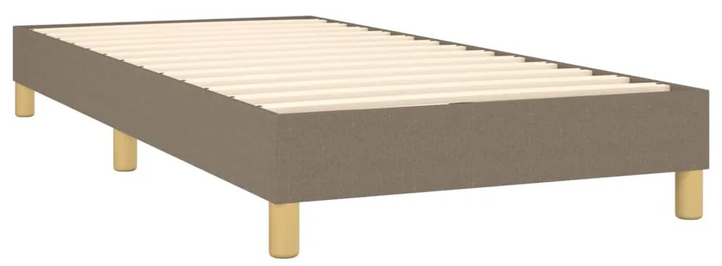 tópszínű szövet rugós és LED-es ágy matraccal 100x200 cm