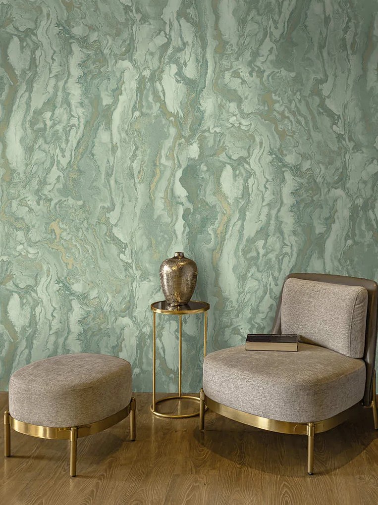 Holden Decor Essence Thassos Marble kacsatojás márvány mintás fémhatású vlies tapéta – 66330