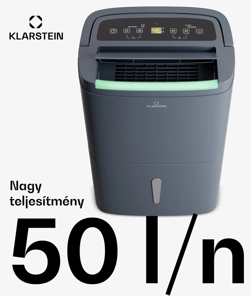 Klarstein DryFy Connect 50 Smart, Párátlanító, WiFi, Kompresszor, 50l/d, 45-55 m²