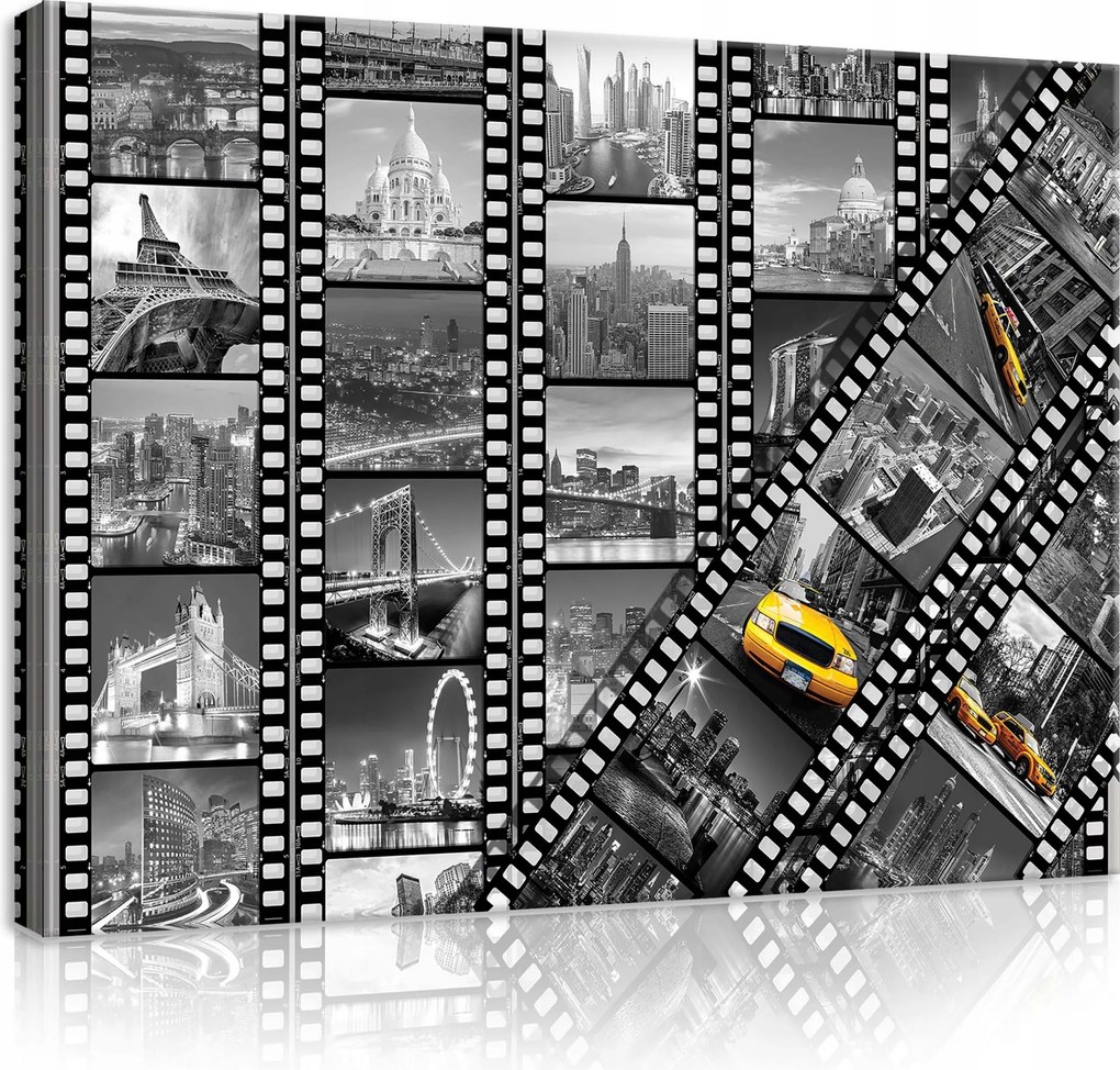 Vászonkép 80x60 Film fotó fekete-fehér műemlékek városképek New York