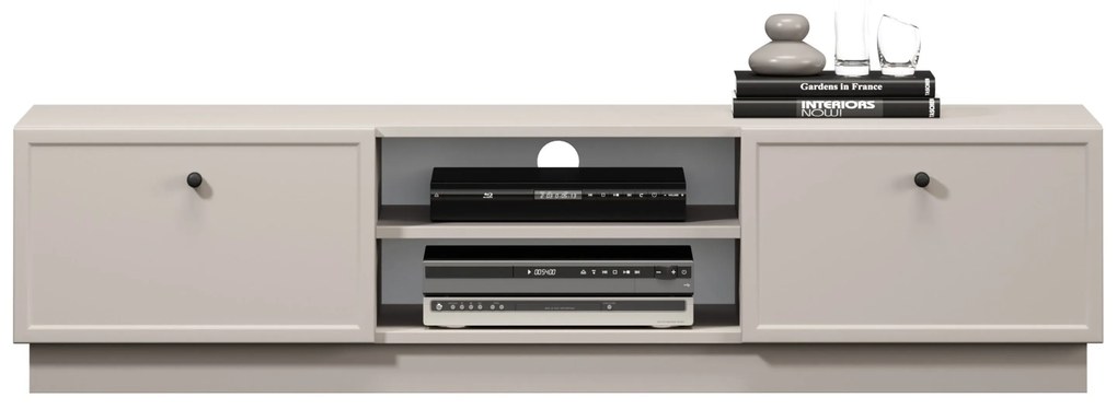 Lorini TV-szekrény 150 cm fiókokkal - kasmír / fekete fogantyúk
