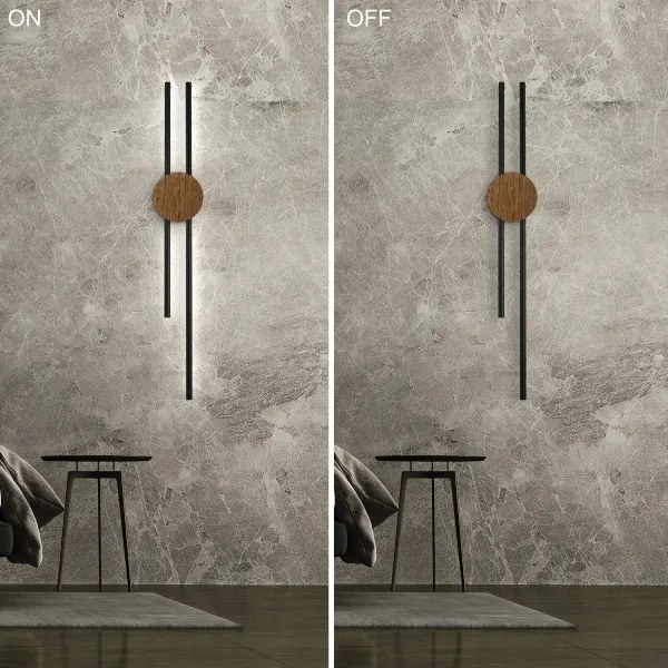 Brilagi - WOODY COLLINE LED 15W 230V falikar 80 cm tölgy-dió