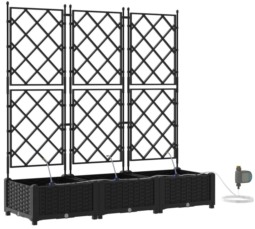 Kerti ültetők Fekete 120 x 40 x 126 cm Acél