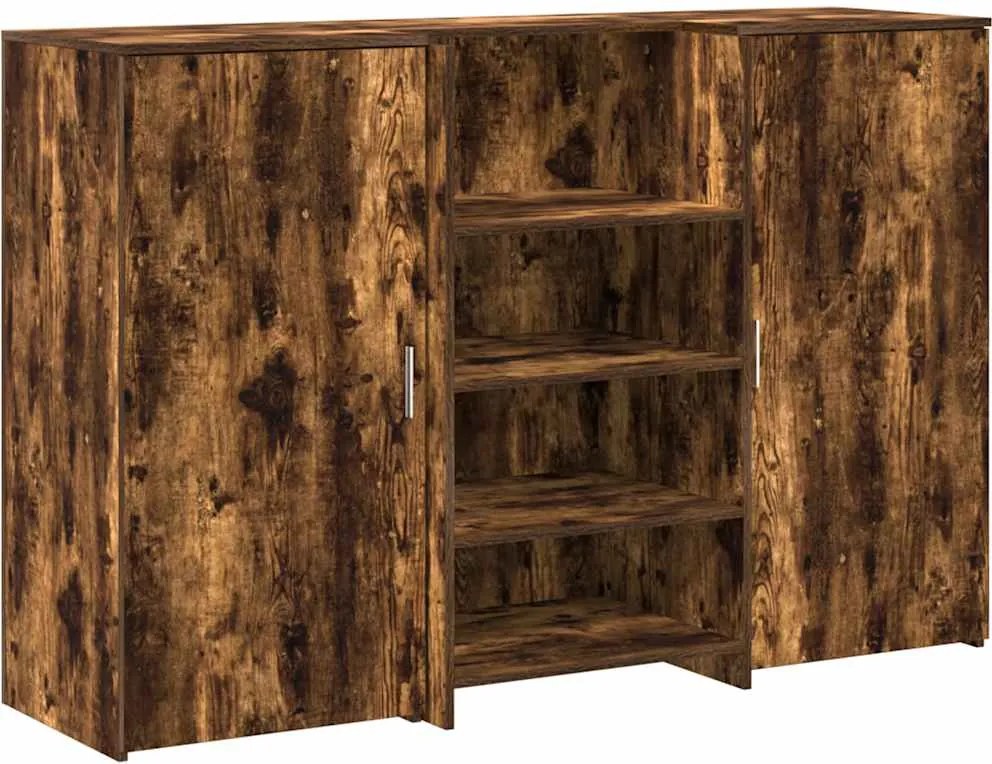 vidaXL recepciós pult füstös tölgy 155x50x103,5 cm szerelt fa