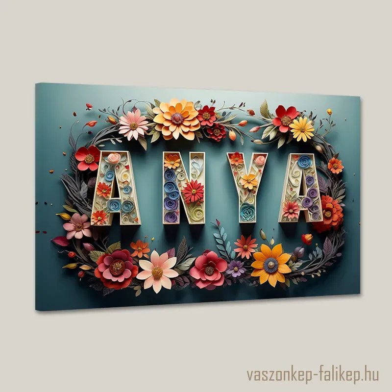 ANYA virágokkal 7 – Színes prémium vászonkép ajándékba 60x40 cm