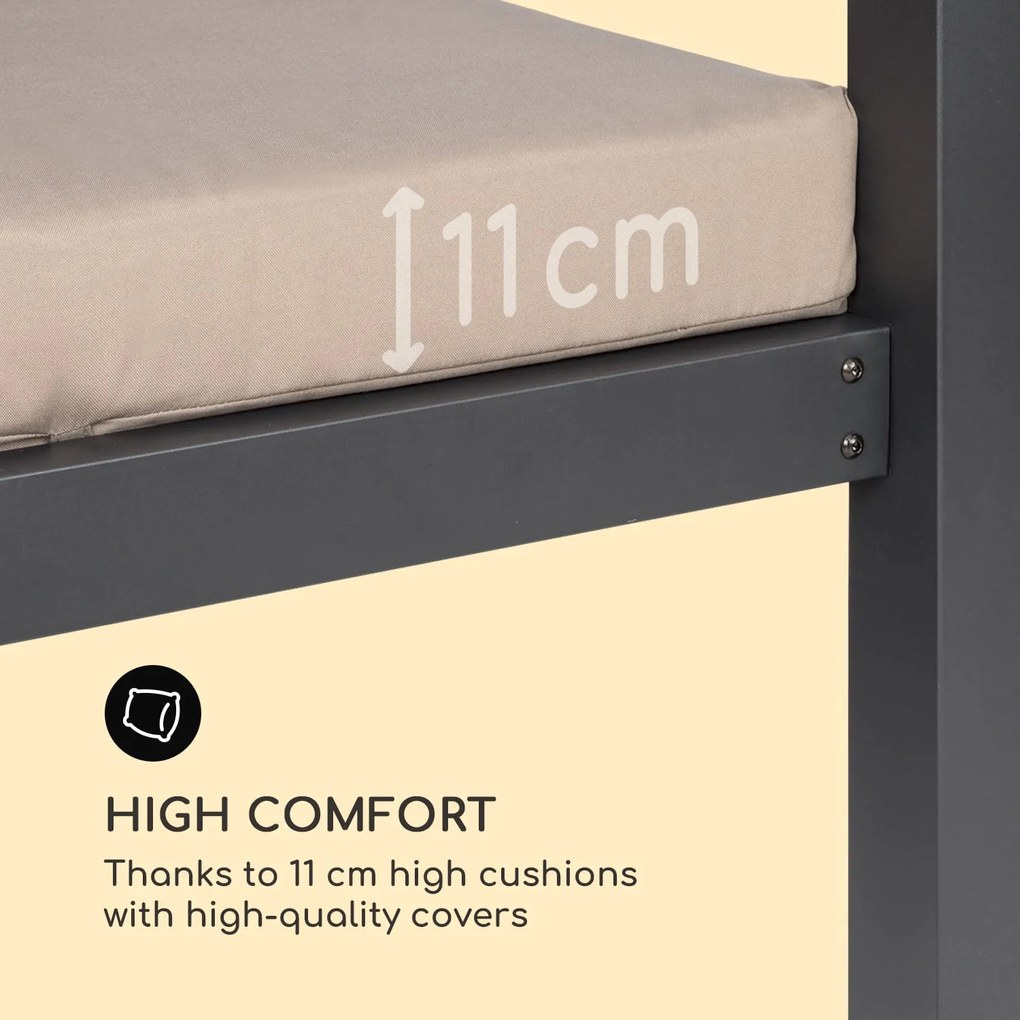 Eremitage Double XL napozóágy, 2 fő, fém váz, tető, függöny