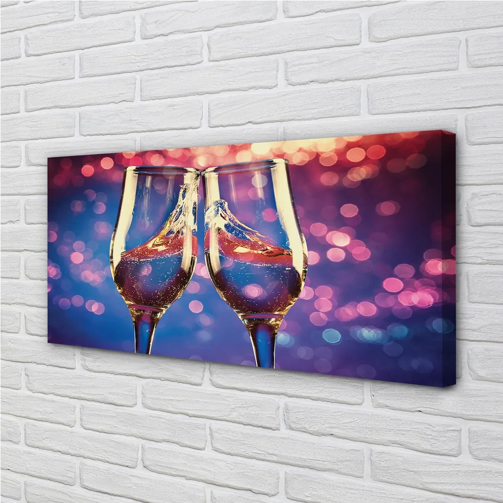 Canvas képek Színes háttér pezsgős üvegek 140x70 cm