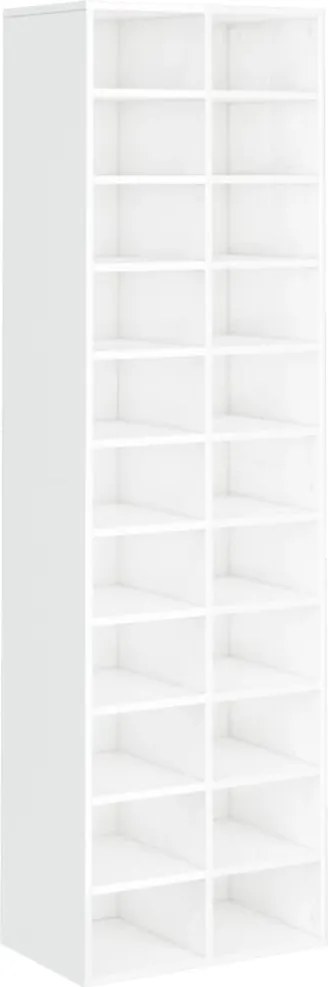 vidaXL magasfényű fehér szerelt fa cipősszekrény 54 x 34 x 183 cm