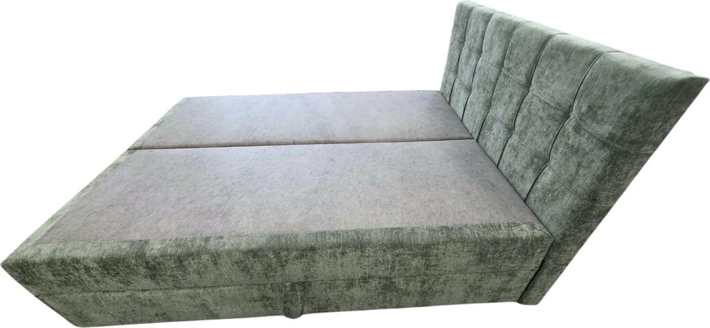 Kárpitozott boxspring ágy DIRELIS VIBE 140x200 cm sötétzöld Matrac: Bonell rugós matrac