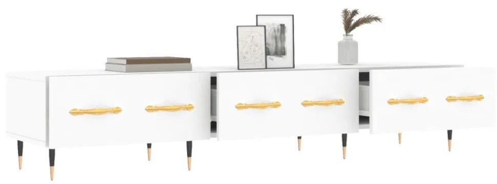 fehér szerelt fa TV-szekrény 150 x 35 x 55 cm