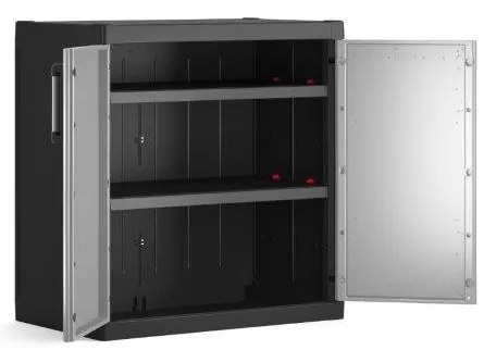 Keter Kétajtós Detroit XL alacsony műanyag szekrény szürke ajtóval