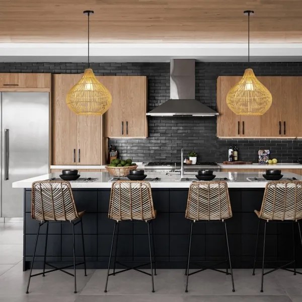 Immax 08257L - Csillár zsinóron PELO 1xE27/40W/230V átm. 40 cm rattan