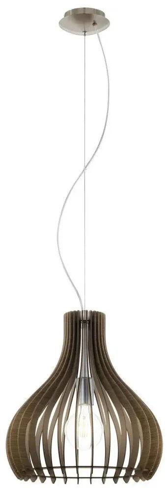 Eglo 61917 - Csillár zsinóron TINDORI 1xE27/60W/230V átm. 38 cm barna