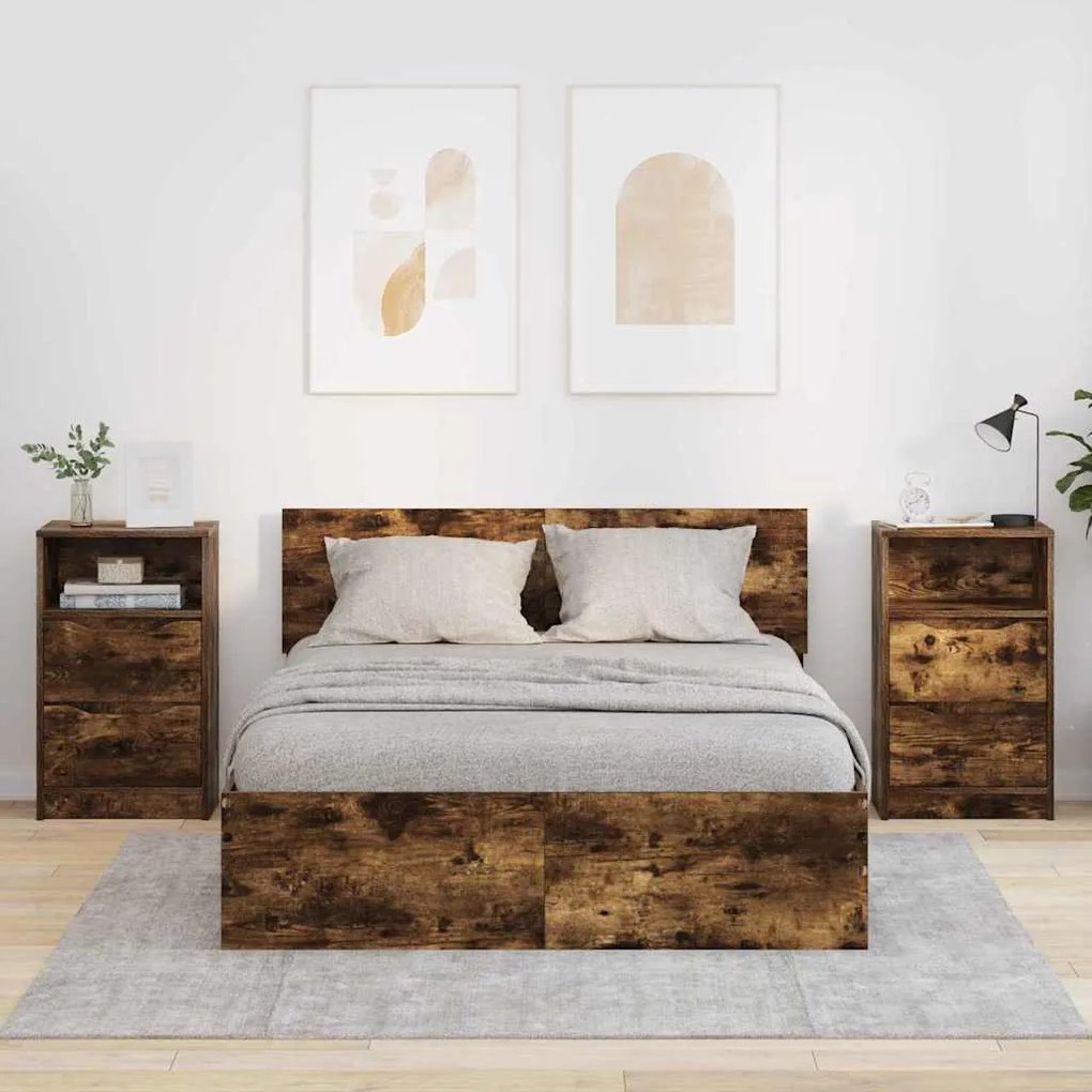 Éjjeliszekrények 2 pcs Füstölt tölgy 40 x 30 x 467 cm Faanyag