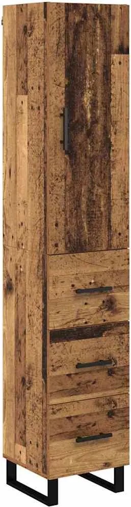 vidaXL Magasfiú fiókkal Öreg fa 34,5 x 34 x 180 cm Faanyag