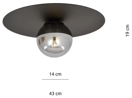 Mennyezeti lámpa SOLAR 1xE14/10W/230V fekete/szürke