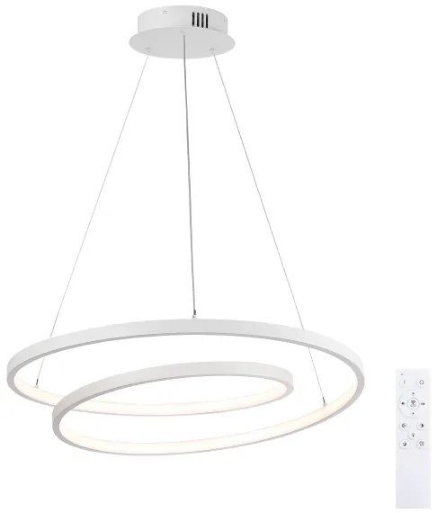 Brilagi-LED Dimmelhető kábelen függesztett csillár TWISTER LED/48W/230V átm. 50 cm fehér + távirányító