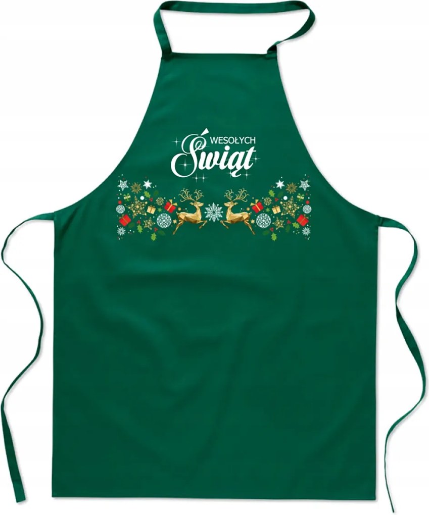 Zöld Konyhai Kötény Boldog Karácsonyt Nyomtatott Karácsonyi Ajándék