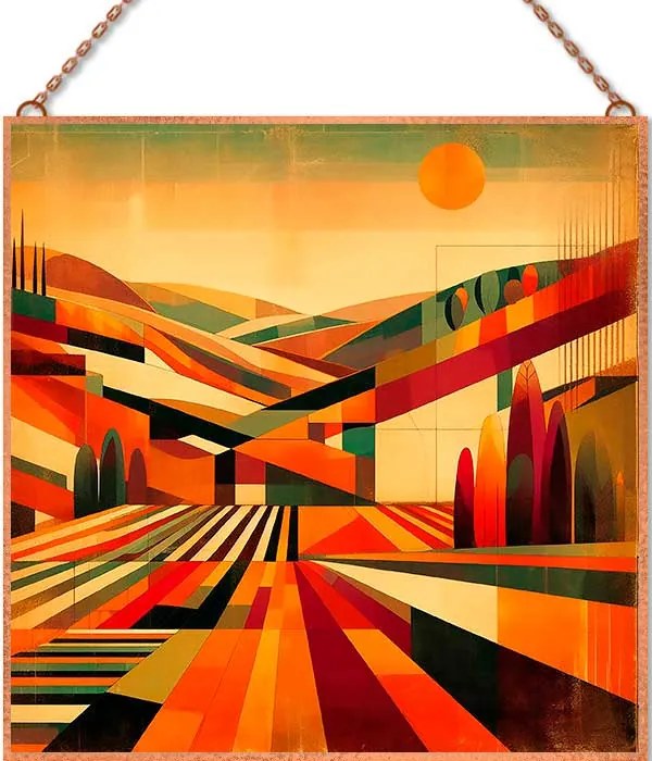 Bauhaus ősz üvegkép, falikép