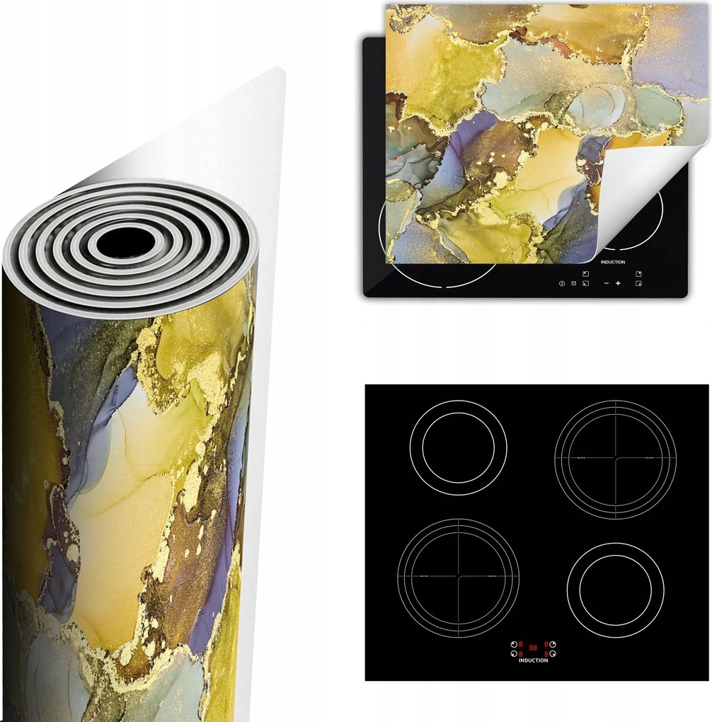 Tűzhelyvédő Szőnyeg Több Hely 60x52 színes márvány