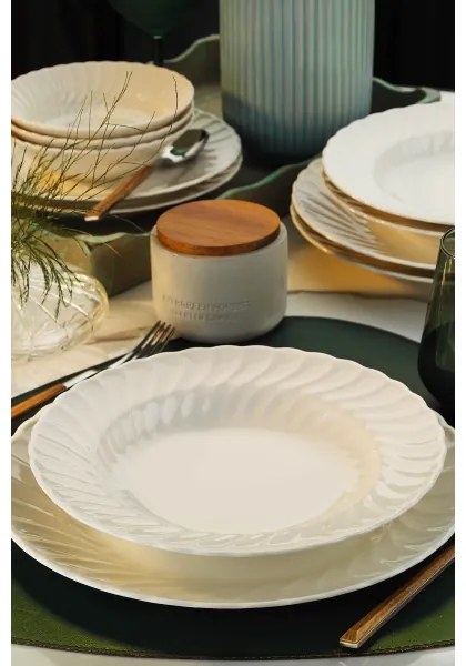 24 részes fehér porcelán étkészlet