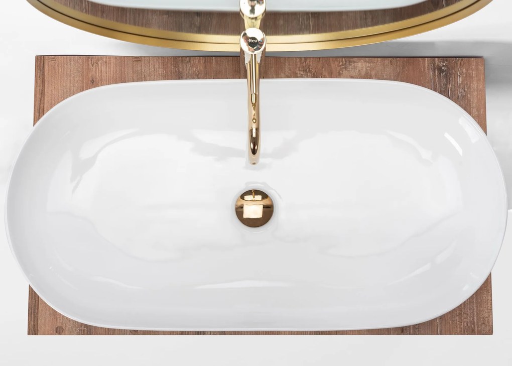 Rea Cleo, asztali mosogató 810x410x135 mm, fehér fényes, REA-U0563