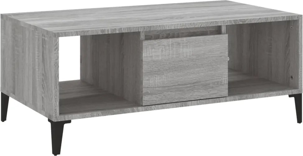 vidaXL szürke sonoma színű szerelt fa dohányzóasztal 90 x 50 x 36,5 cm