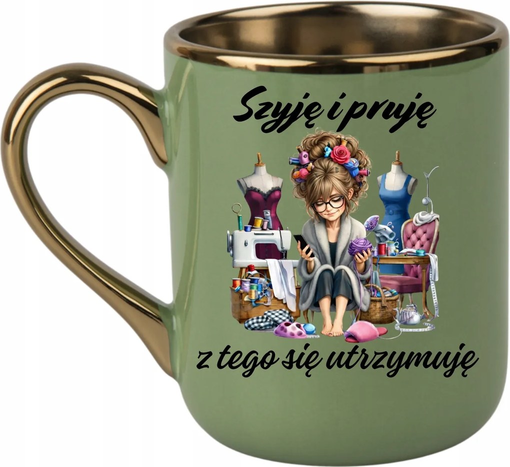 Elegáns bögre Nyakba akasztható, barna 330 Zöld