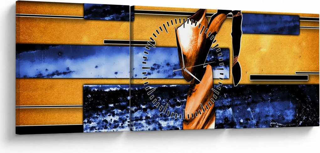 Egy absztrakt festmény képe (órával) (90x30 cm)