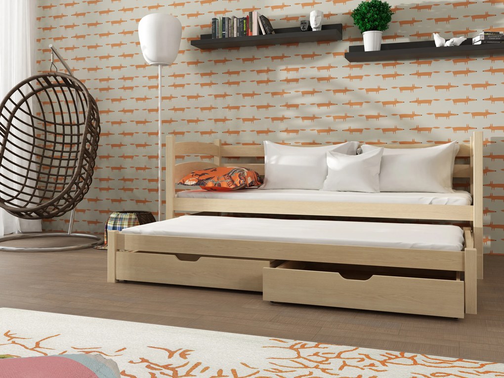 Gyerekágy 80 x 180 cm Tiana (ágyráccsal és tárolóhellyel) (borovi fenyő). Akció -10%. 1012992