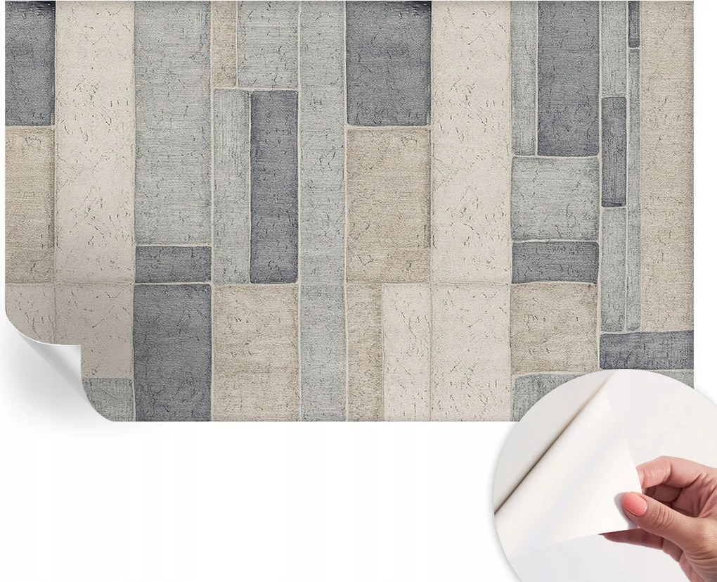 Öntapadós tapéta Fali furnér 3D geometrikus mozaik 416x254 cm