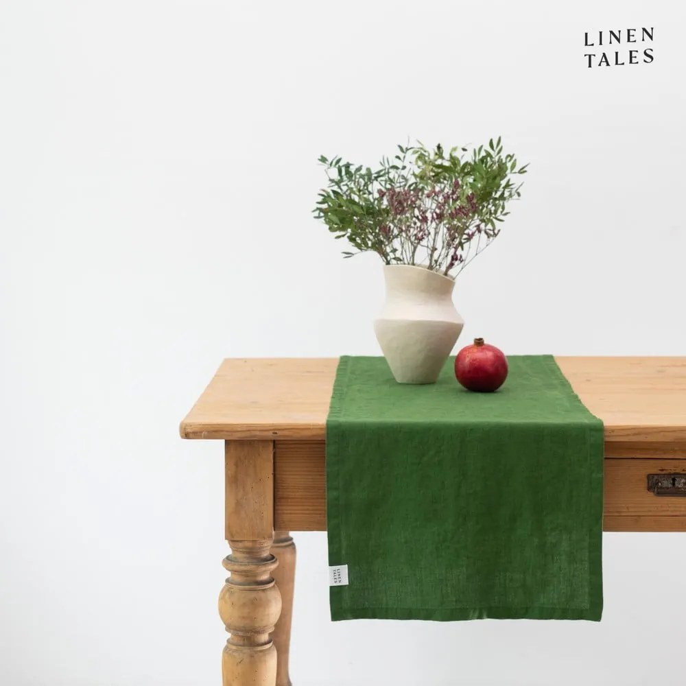 Len asztali futó 40x150 cm True Green – Linen Tales