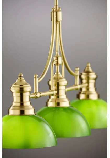 Jupiter 2074 - PLATINO rudas függeszték 3xE27/15W/230V zöld/arany