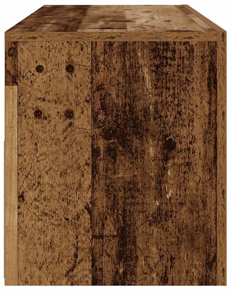 2 db antik fa színű éjjeliszekrény LED-del 60 x 35 x 40 cm