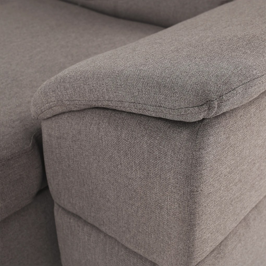 Ülőgarnitúra, szürkésbarna Taupe, jobbos kivitelezés, SEGORIA ROH U