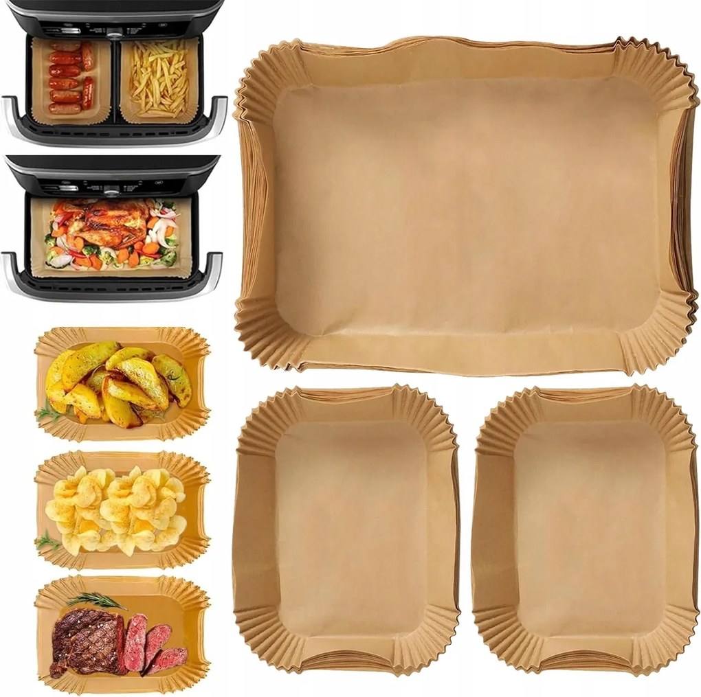 160X Papírbetét Zsírmentes Olajsütőhöz Air Fryer Sütéshez