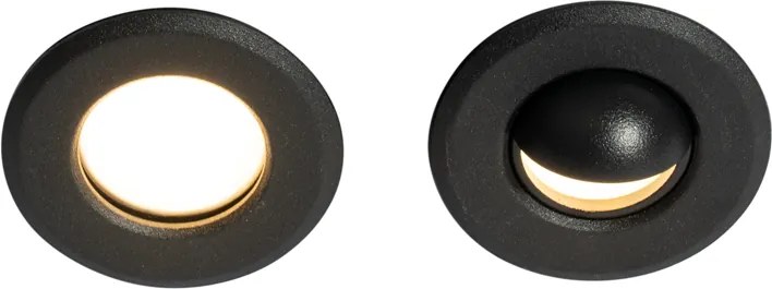 5 darabos modern süllyesztett spotlámpa készlet fekete LED-del IP67 - Linsey