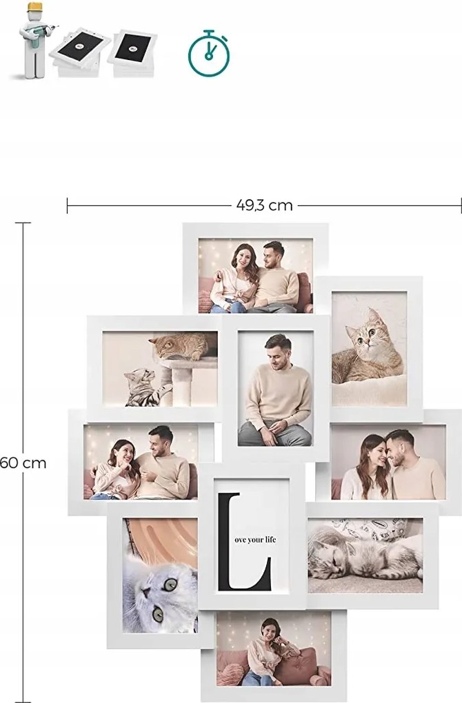 Képkeret 10x15cm nagy galéria szett nappaliba modern