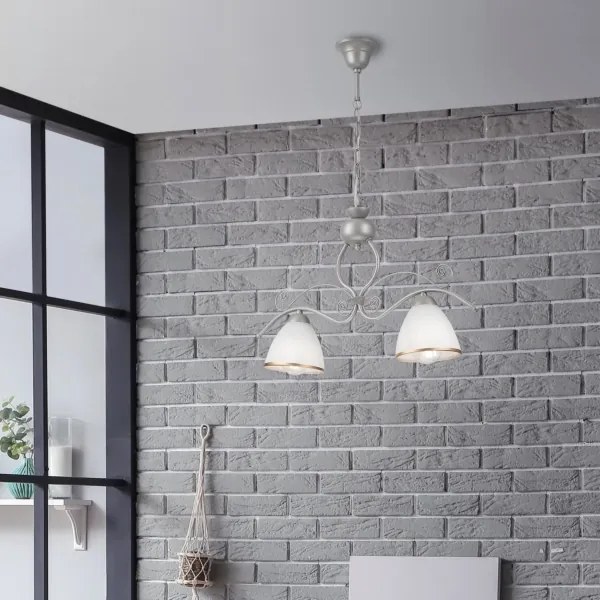 Csillár láncon RETRO 2xE27/60W/230V ezüst