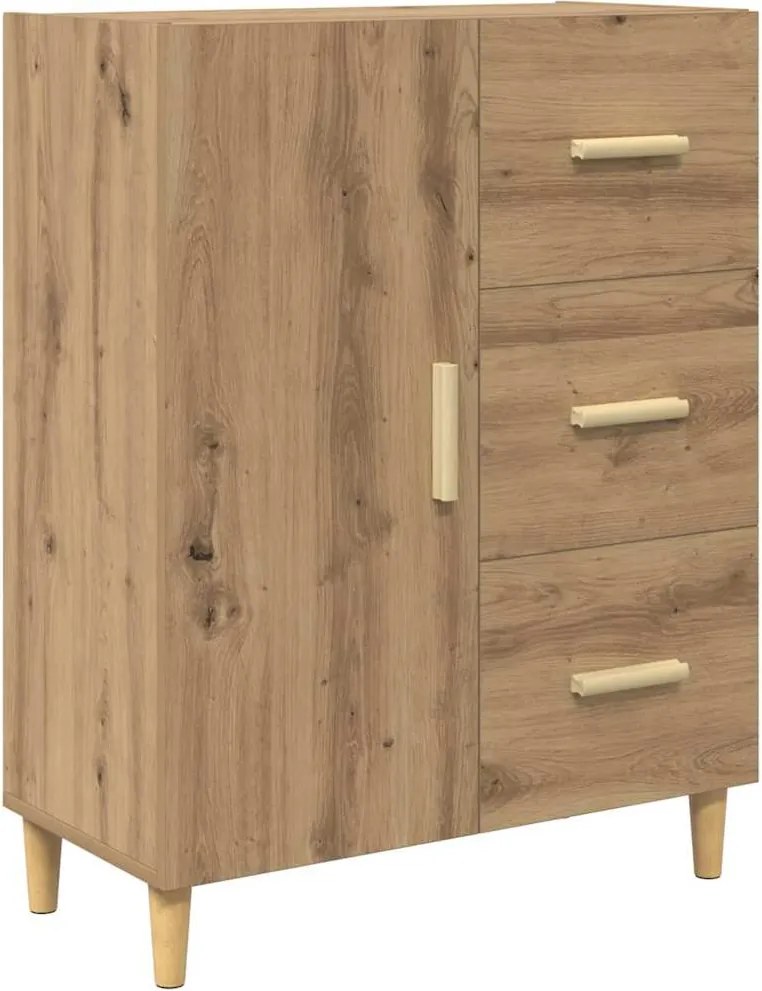 vidaXL Széf fiókkal Artisan tölgy 34 x 69.5 x 90 cm Faanyag