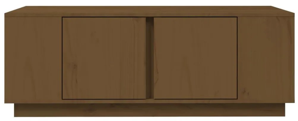 Mézbarna tömör fenyőfa dohányzóasztal 110 x 50 x 40 cm