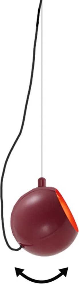 Design hanglamp rood voor railsysteem 1-fase - Slimline Sara