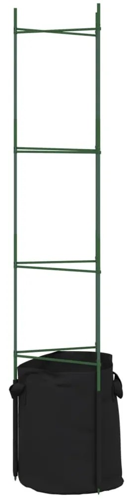 8 db acél és polipropilén paradicsomketrec növényzsákkal 154 cm