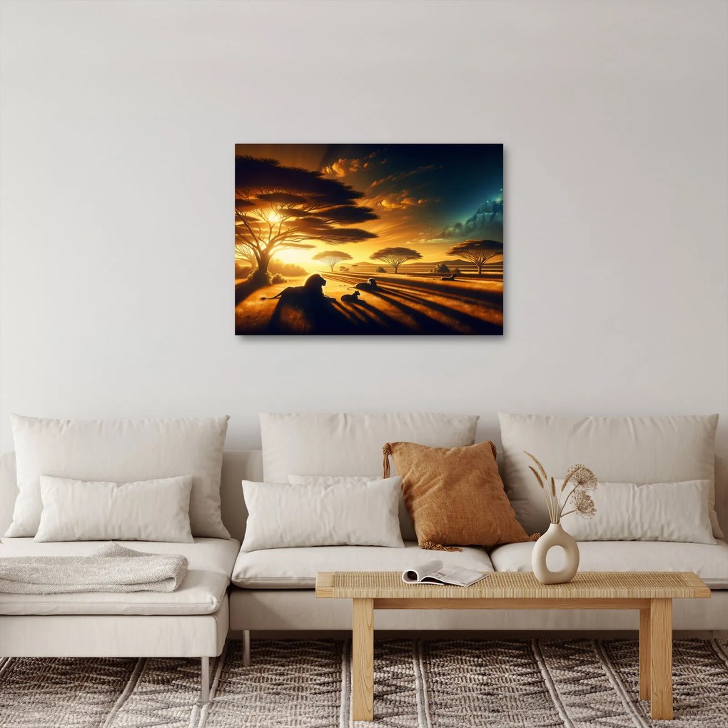 Kép - Pihenő oroszlánok (70x50 cm)