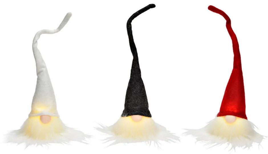 LED függő törpe GNOME 26 cm - több színben Szín: Fekete