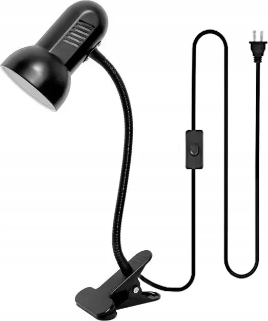 Virone Iskolai asztali olvasólámpa flex klippel 15W E27 fekete